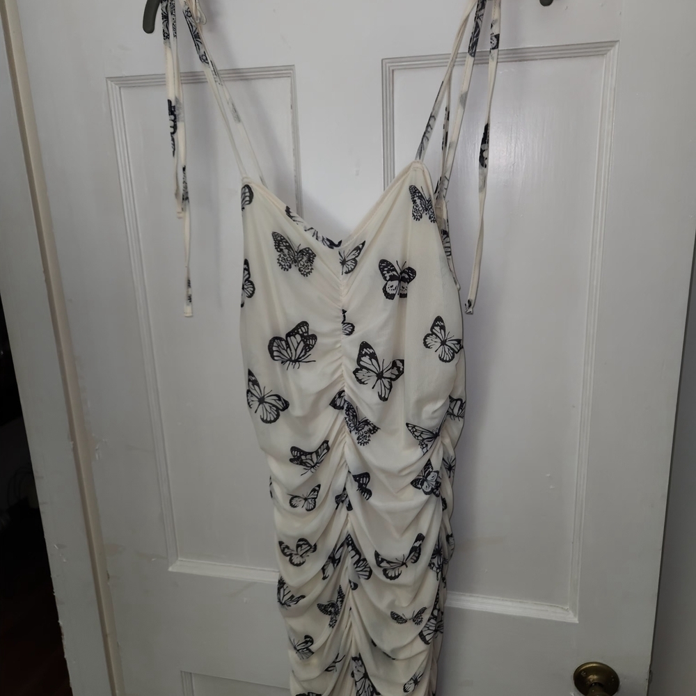 Chic Butterfly Print Mini Dress